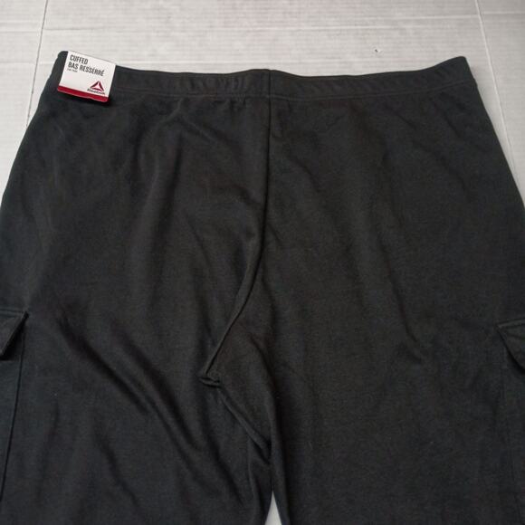Reebok Women's Fleece Cargo Sweatpants Size 3XL Black Tapered Pull On - Picture 9 of 9